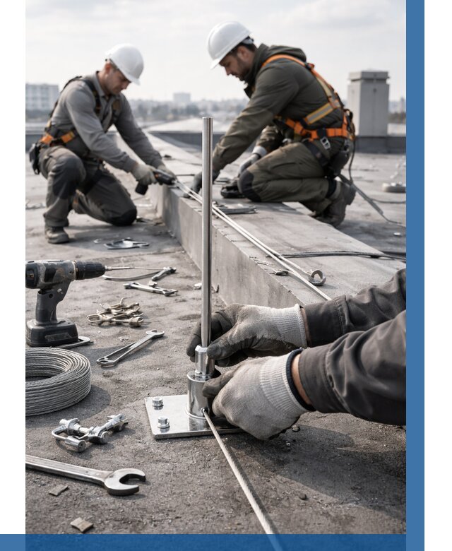 Монтаж молниезащиты на кровле в Муре цена от 25525 р. | ВЫСОТНИК-Мум