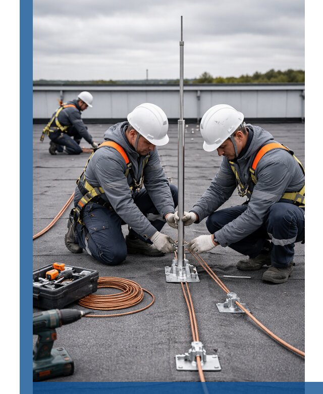 Монтаж молниезащиты на кровле в Муре под ключ с гарантией