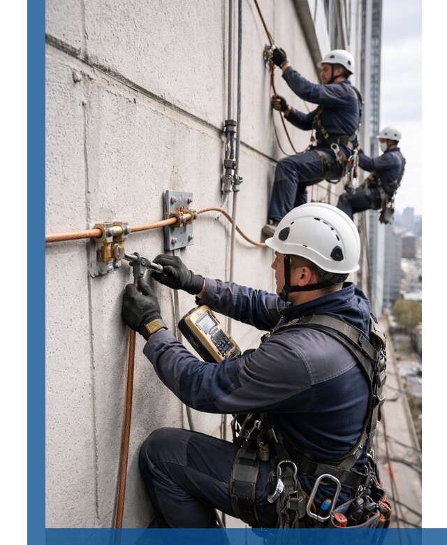 Монтаж системы заземления здания и молниезащиты в Муре