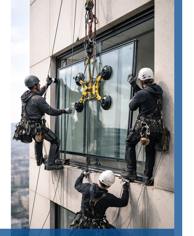 Монтаж стеклопакетов на высоте в Муре от 3267 р. | ВЫСОТНИК-Мум