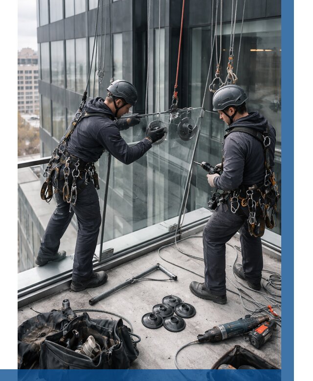 Монтаж стеклянных ограждений в Муре от 2553 р. | ВЫСОТНИК-Мум