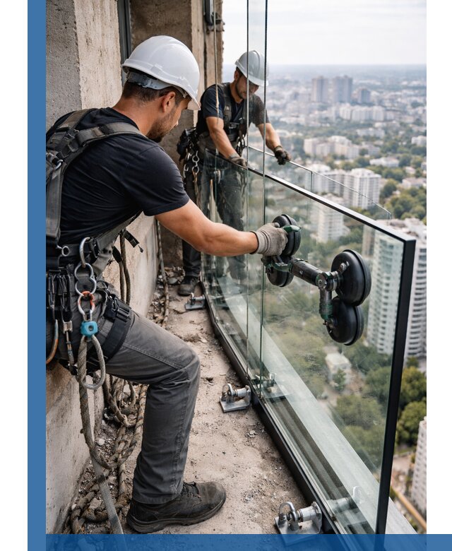 Монтаж стеклянных ограждений под ключ с гарантией в Муре