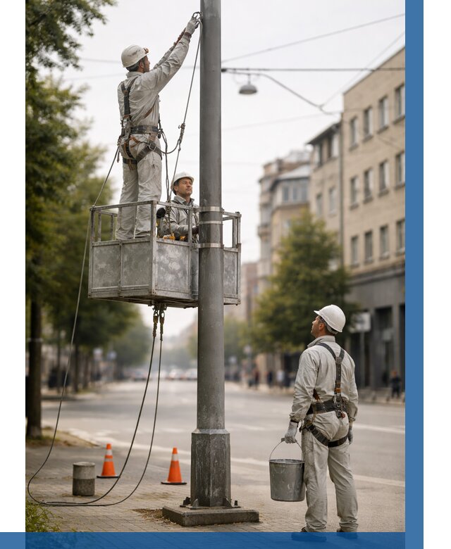 Покраска опор освещения в Муре от 5105 р. | ВЫСОТНИК-Мум