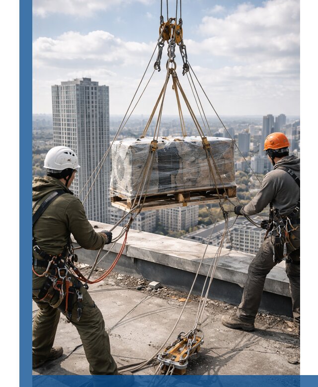 Подъем и монтаж крупногабаритных грузов на крышу в Муре